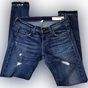 Rag & Bone Dre Distressed Skinny Jeans - size 25